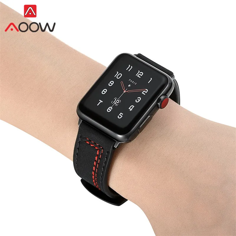 Crazy Horse пояса из натуральной кожи ремешок для Apple Watch 38 мм 42 40 44 линии для мужчин женщин заменить для мужчин t браслет ремешок для iwatch