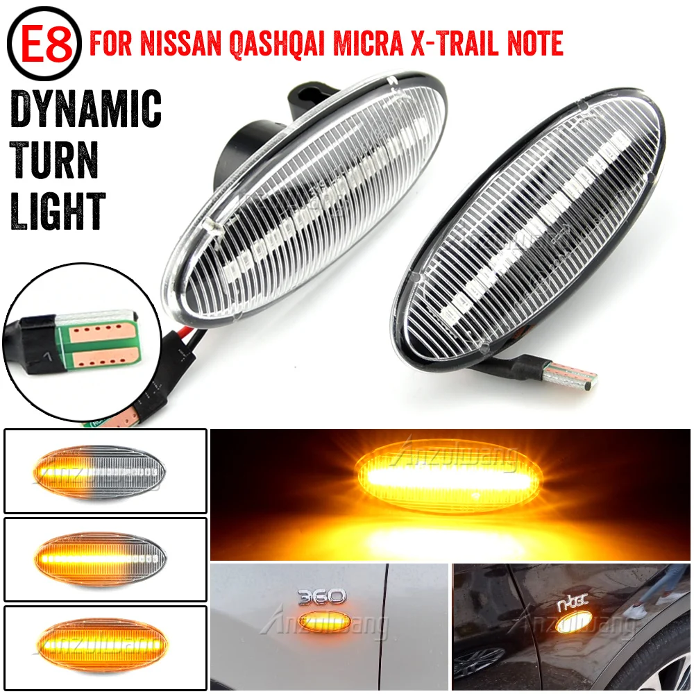 For Nissan X-trail T31 Qashqai J10 Cube Juke Leaf Micra K13 Note E11 Car Side Marker Light Dynamic LED Turn Signal Lamp | Автомобили и