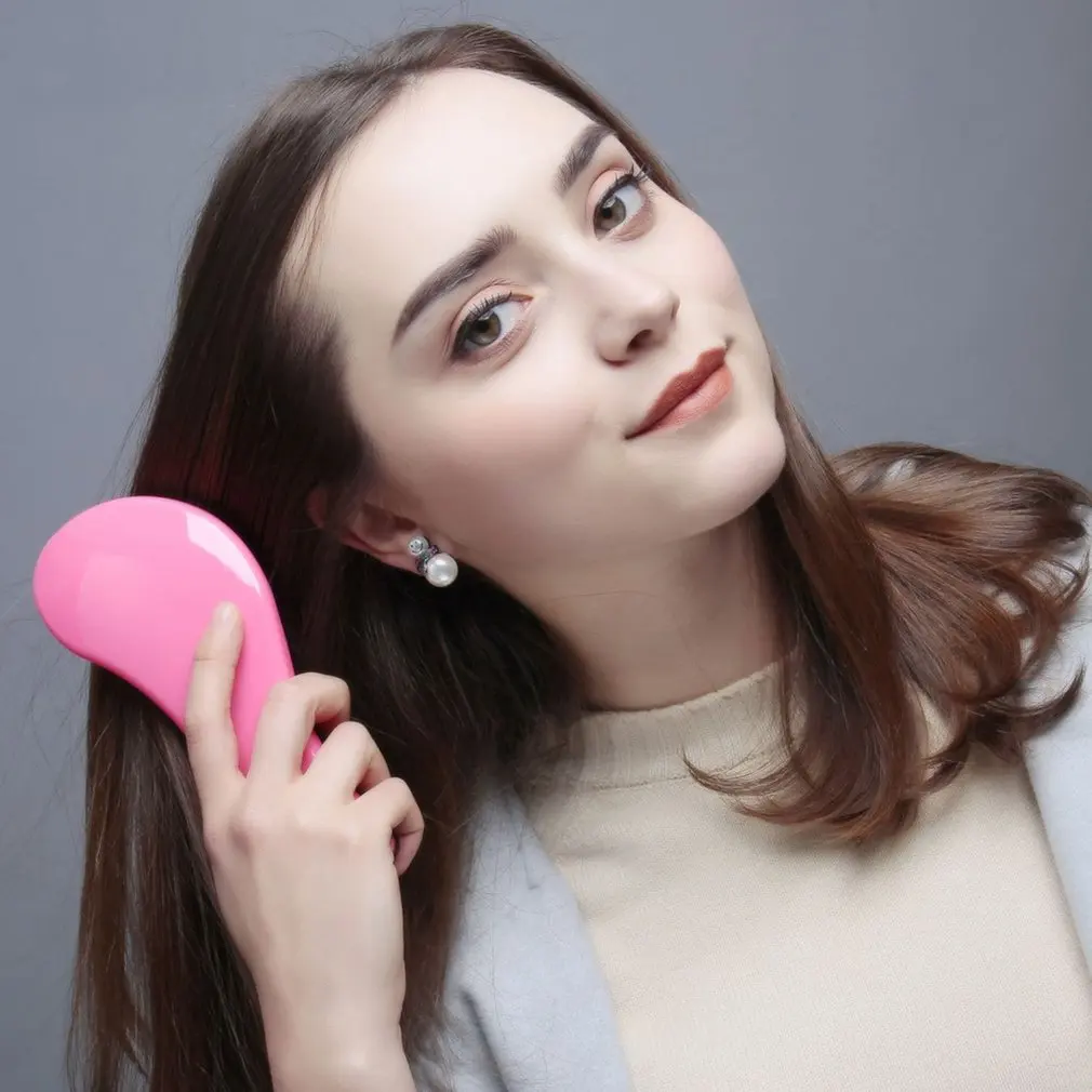 

1pc Magic Anti-static Hair Brush Pro Handle Tangle Detangling Comb Shower Electroplate Massage Comb Hair Styling Tools