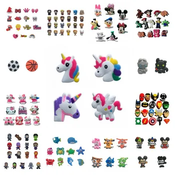 

20pcs/lot Mickey Avenger Shoe Charms Game of Thrones Buckles Fit Bracelets Unicorns Croc Charms JIBZ Shoes Decor Kids Xmas Gift