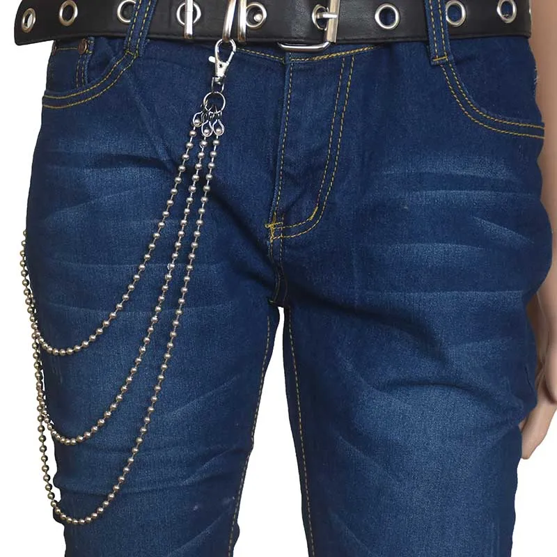 Женские брюки кошелек пояс-цепочка хип хоп уличный панк джинсы с шариками