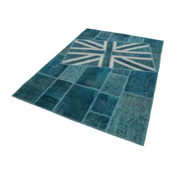 

175x242 Cm Uk Handmade Flag Patchwork Rug-6x8 Ft