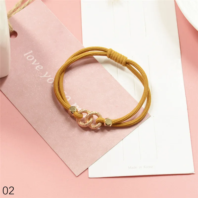 Ginger Двойные эластичные резинки для волос Макарон 26 цветов Love Heart для женщин и девочек Детская повязка для волос аксессуары резинки для волос - Цвет: Ginger