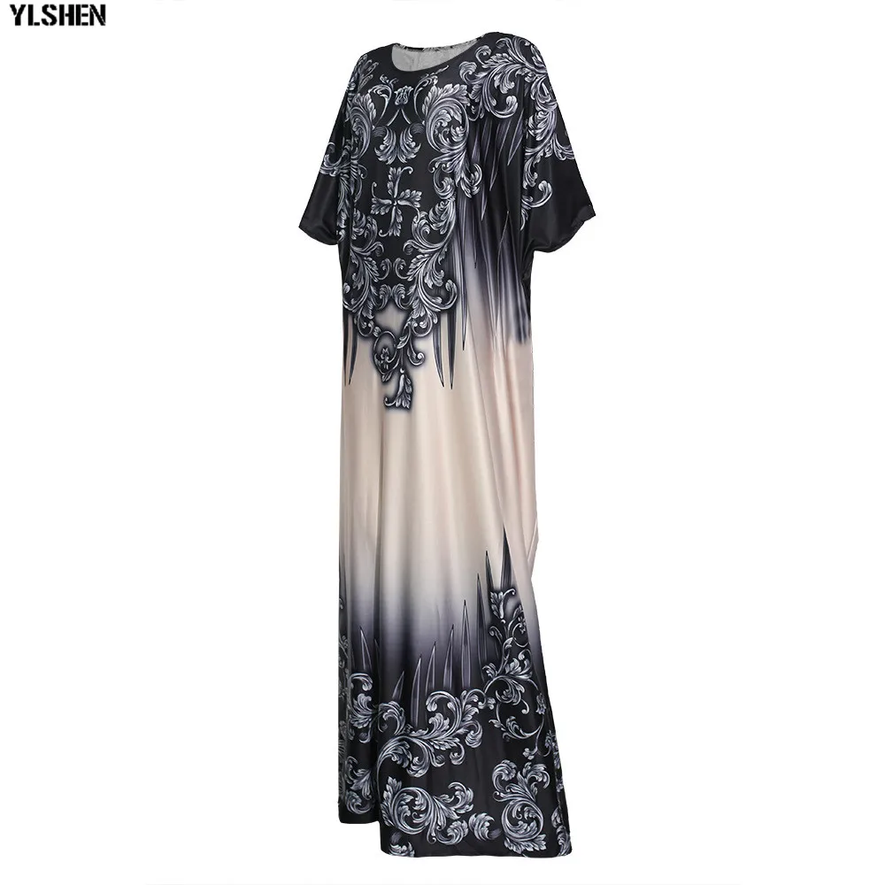 New African Dresses for Women Dashiki Print African Clothes Bazin Riche Sexy Slim Ruffle Sleeve Long Africa Maxi Dress Woman 27