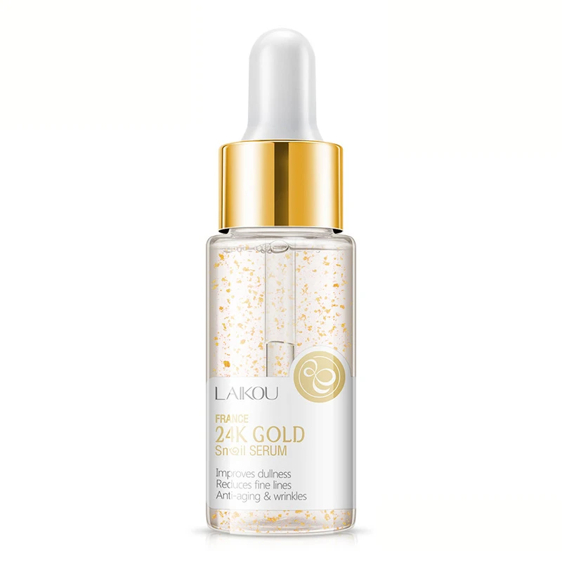 Suero de caracol dorado de 24K para mujer, esencia para el cuidado de la piel facial líquida, oro puro, 17ml