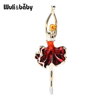 

Wuli&baby New Beauty Dress Dancing Girl Brooches For Women Enamel 3-color Dancer Casual Office Party Brooch Pins Gifts