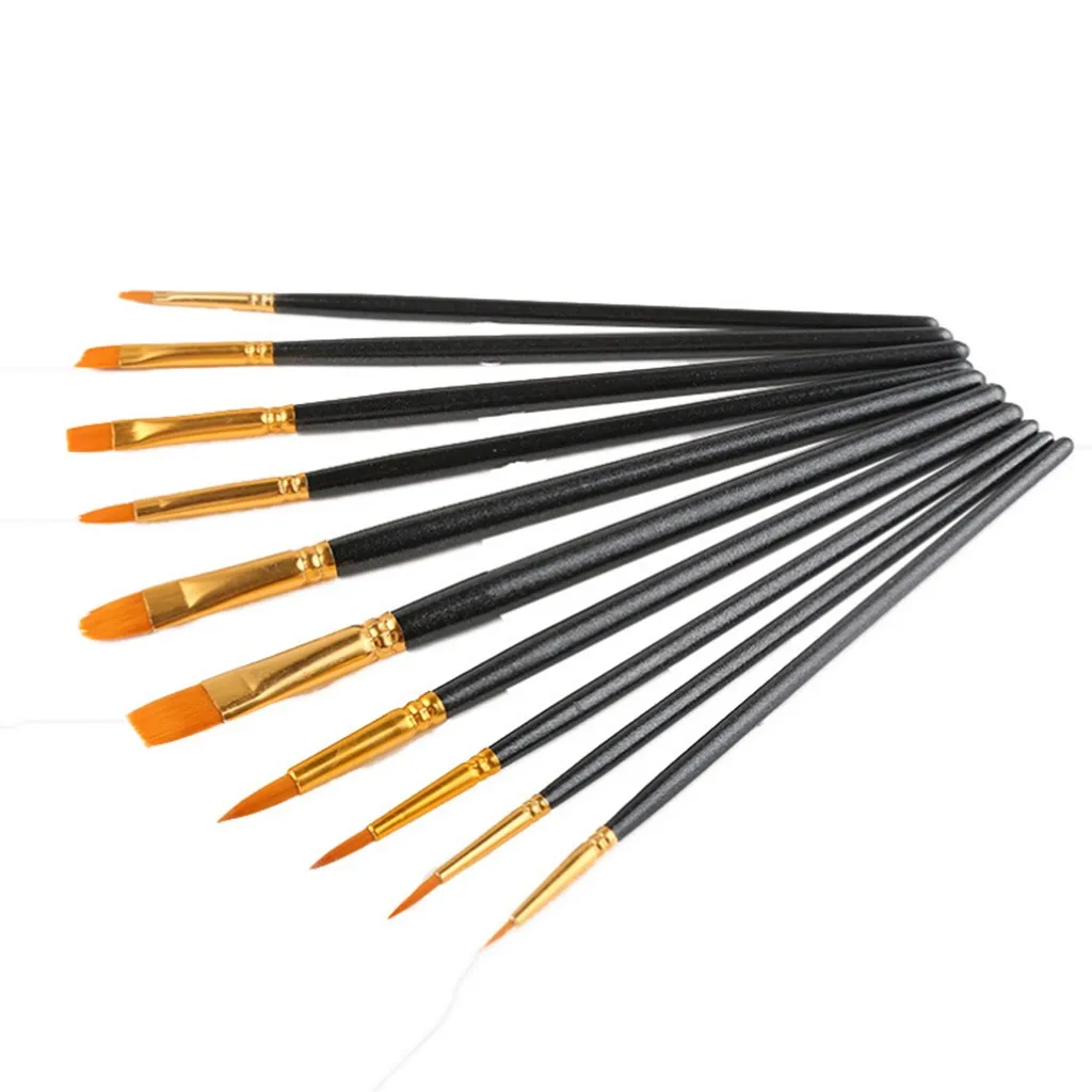 Art Brushes For Acrylic Painting With Short Handle Soft Nylon Hair Brushes