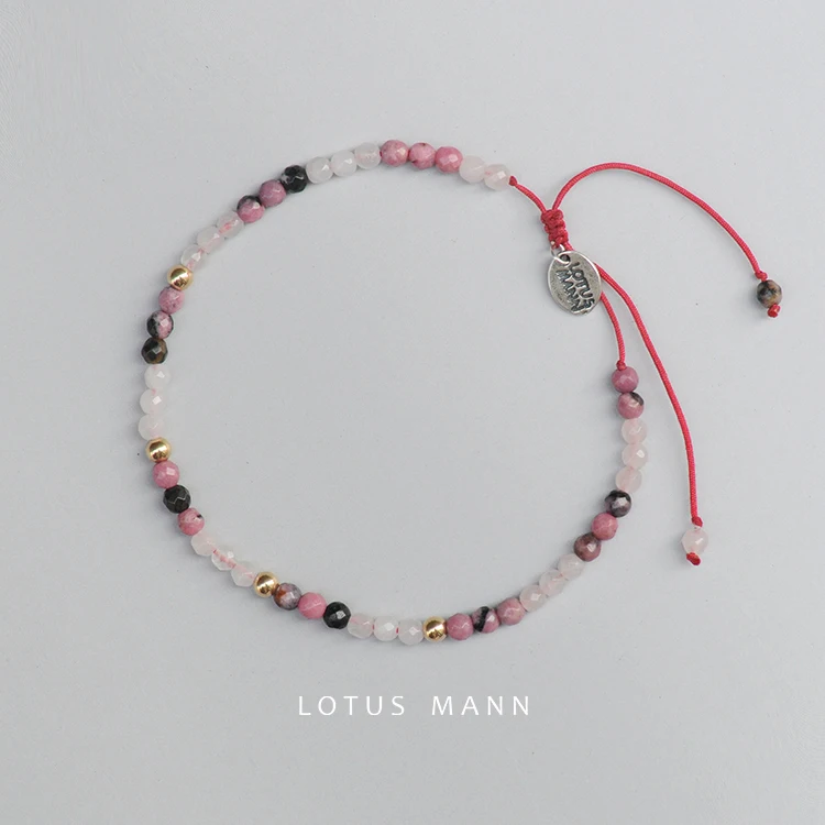 Лотос Манн люблю Ваш розовый родокрошит порошок и небольшой серии браслет - Окраска металла: Pink crystal