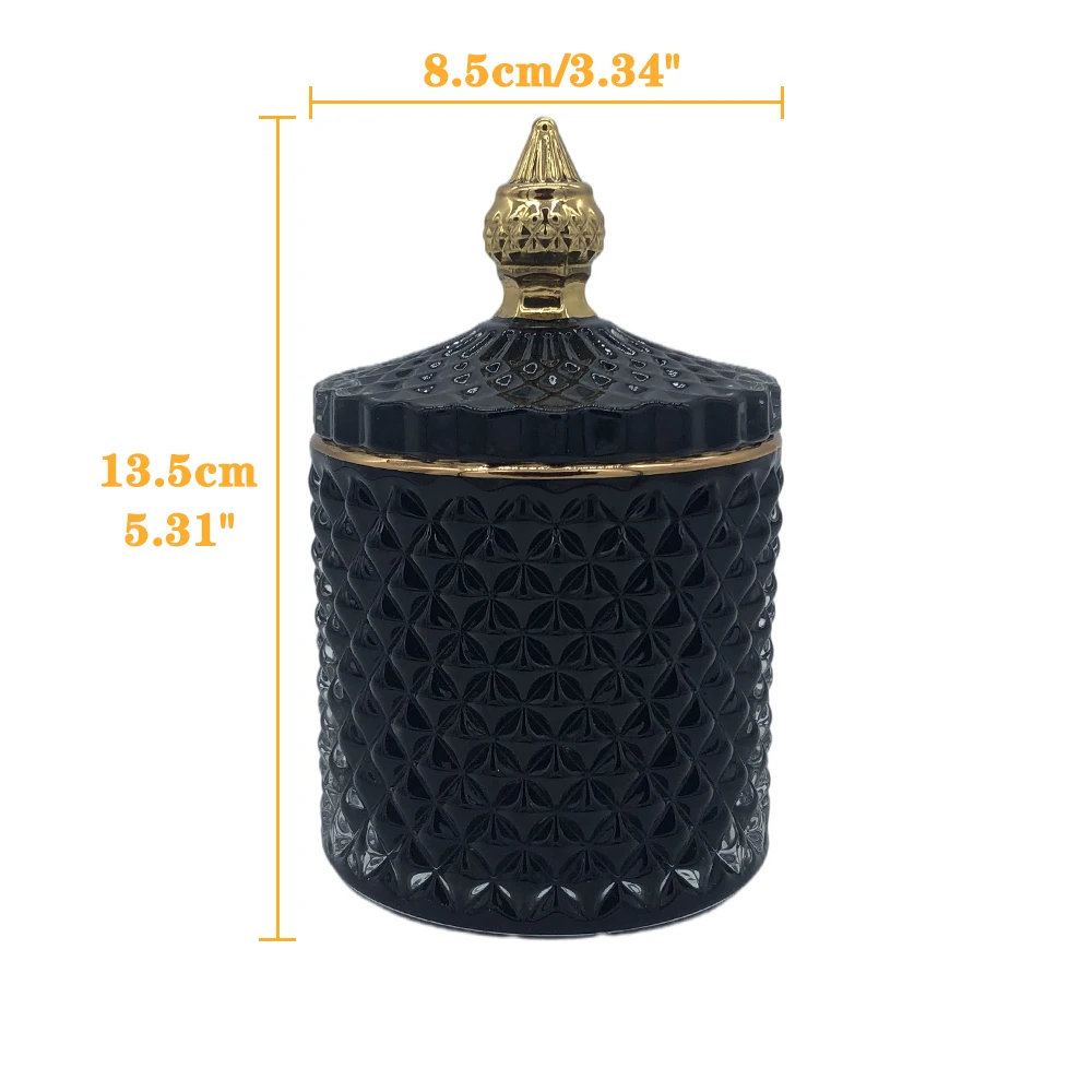 Art Luxury Glass Storage Jar Aromatherapy Bottle with Lid Minimalist Household Cotton Swab Jewelry Storage Box 4