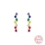 925 Sterling Silver Pendients Plata Colorful Zircon Irregular Hoop Earrings for Women Piercing Huggie Earring Jewelry 38