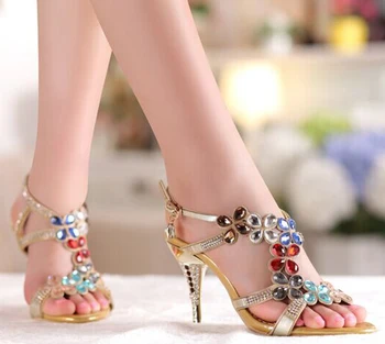 

Elegant Shoes Bridal Wedding Dresses Shoe Beaded Rhinestone Open Toe Lady Bridesmaid Summer Cool High Heel Sandals