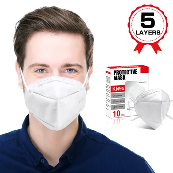 

Fast Shipping 5 Layers 95% Filtering Facial Face Masks Dustproof Safety Non-woven Earloop Non-Disposable Cover Mouth Masks