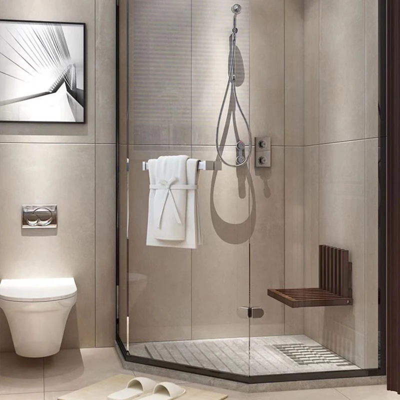 Ultra Thin Hidden Wall Hanging Folding Stool Porch Chair Shoe Changing Wall-Mounted Folding Bathroom Stool