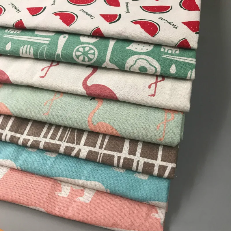 Новое поступление хлопковый текстиль с принтом тканая Ткань для шитья льняная хлопчатобумажная ткань для текстильной водостойкая скатерть
