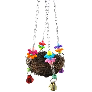 

Handcraft Bird's Nest Toys For Birds parrots To Play Bite Climb Bird Swing Toys For Parrots jouets oiseaux