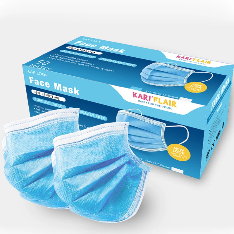

Surgical Disposable Mask Professional Medical Mask 100Pcs/Pack Medical 3-Ply PM2.5 Nonwoven Disposable Elastic Mouth Soft Bre