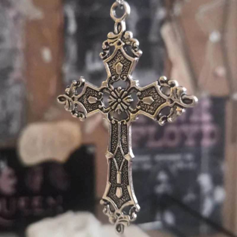 Fashion Vintage Cross Pendant Necklace For Women Men Gift Long Chain Punk Goth Jewelry Accessories Choker Gothic Wholesale
