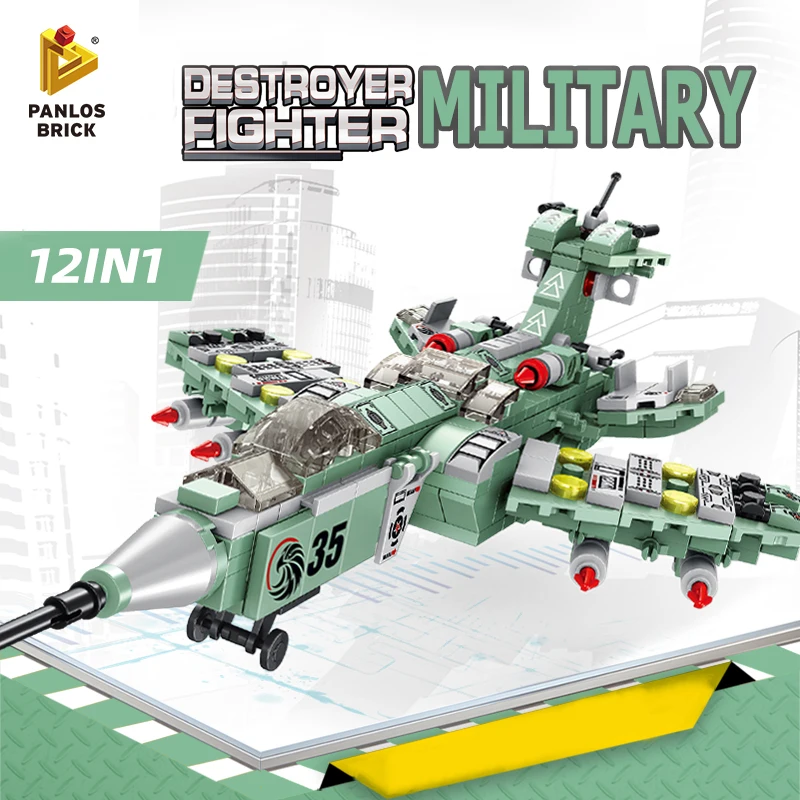 

Building Blocks Military Destroyer Fighter 12in1 Battleship Combat Aircraft Patrol Boat Tank Mini Fun Block Toy Gift For Boy Kid