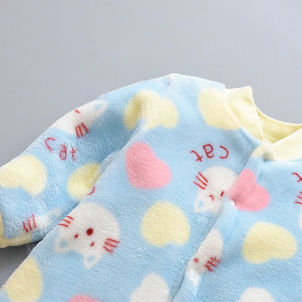 Newborn Infant Baby Jumpsuit Children Cartoon Animal Fleece Warm Romper Jumpsuit Boy Girls Soft Pajamas Winter Keep Warm Clothes