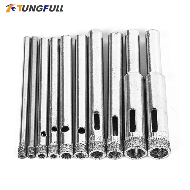 10 pcs 3mm diamond drill bit set coated hole saw glass ceramic granite ...