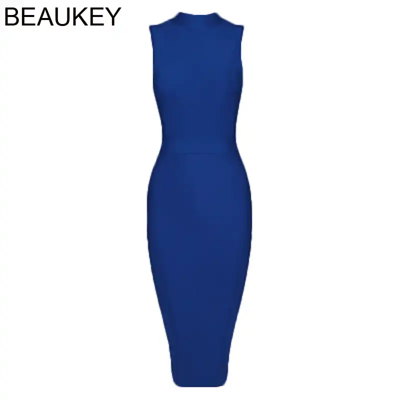 Beaukey Long Sleeve Knee Length Top Quality Bandage Dress Office Lady