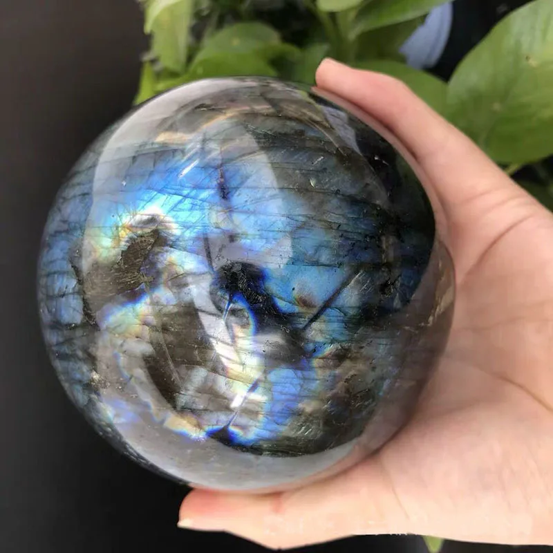 100% High Quality Natural Labradorite Crystal Ball Polished Sphere Glossy Moonstone Stone Healing Home Gifts 1pcs | Дом и сад