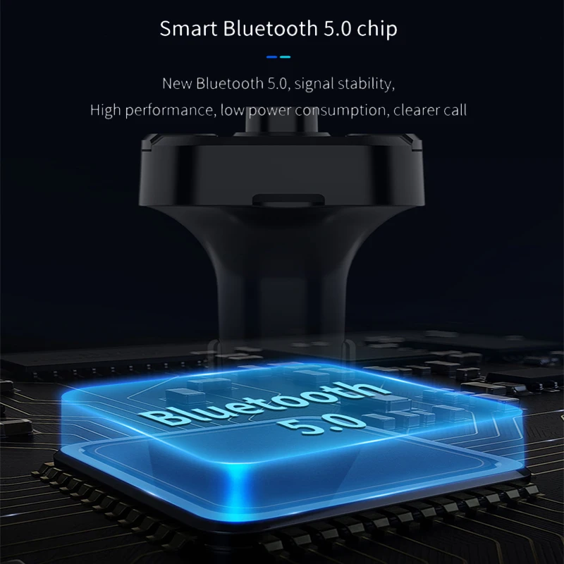 3.1A автомобильное зарядное устройство с двумя USB и быстрой зарядкой для телефона, fm-передатчик, Bluetooth, Hands-Free, TF карта, плеер, автомобильный комплект, зарядка для телефона