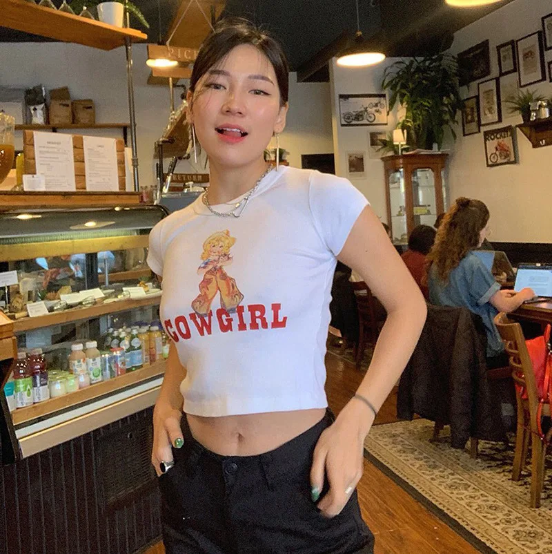 Spring and Summer New Style WOMEN'S Dress Cartoon Printed Short Sleeve BM-Style T-shirt Women's t shirt -LJ