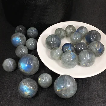 Natural Grey Moonstone Polished Ball 20-30mm Labradorite Small Round Sphere Healing Gemstone Home Decor