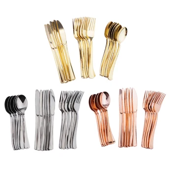 

18pcs Disposable Cutlery Set Plastic Fork Spoon Party Tableware Decor for Home Party Events BBQ Supplies