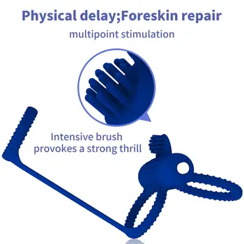 

3 Rings Design Vibrating Cock Rings - Clitoris Stimulator Delay Ejaculation Massage Ring Game Toys for Couple Health Care Tools