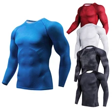 Силовые тренировки, быстросохнущие, облегающие виды спорта, мужские тренировки, беговой велосипед, джемпер, фитнес, стиль