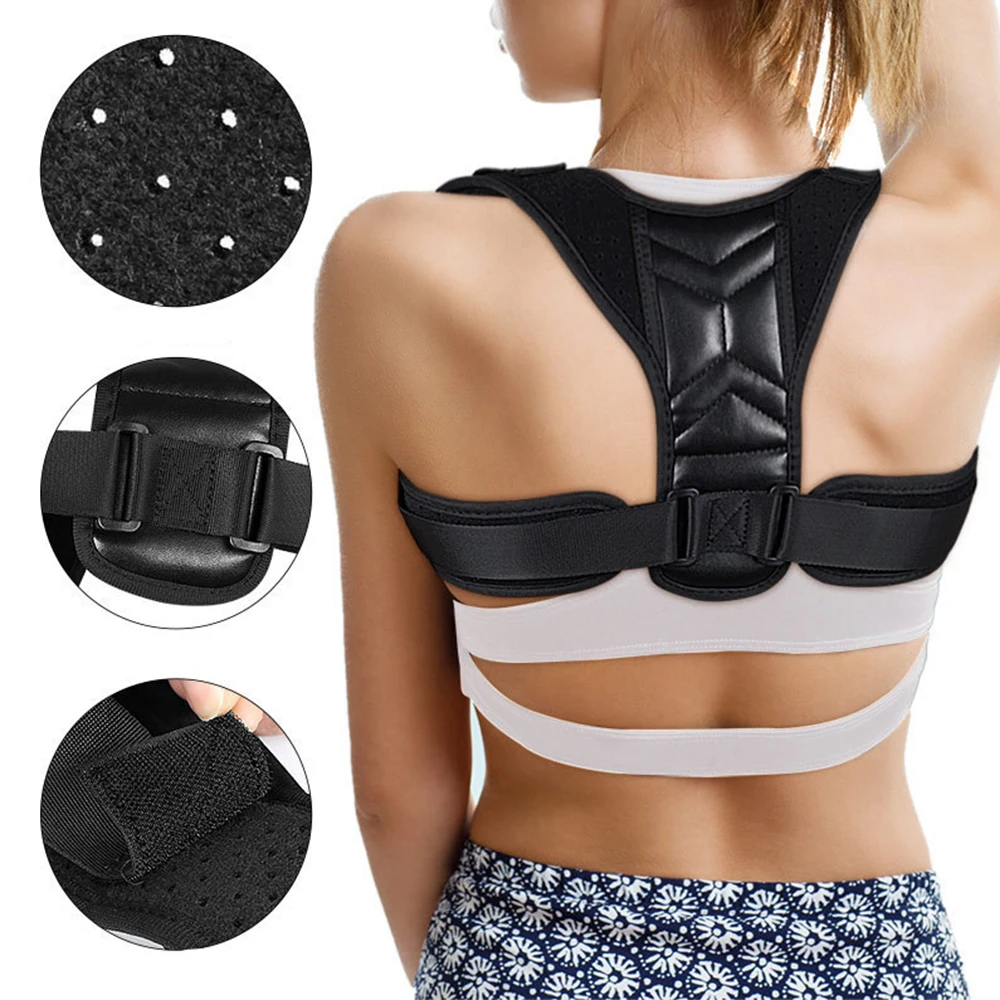 Medical Adjustable Back Posture Corrector Shoulder Clavicle Support Correction Belt for Men Women Humpback Seated |