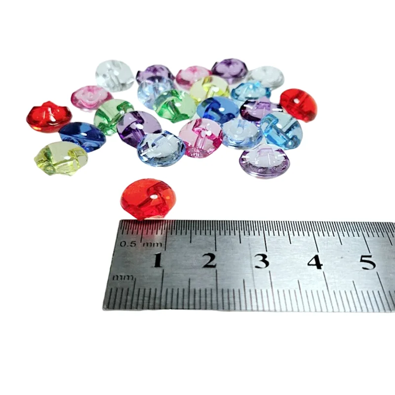 HL 50/100/Pcs 12mm Mixed Color Transparent Acrylic Buttons Apparel Sewing Accessories DIY Crafts 3