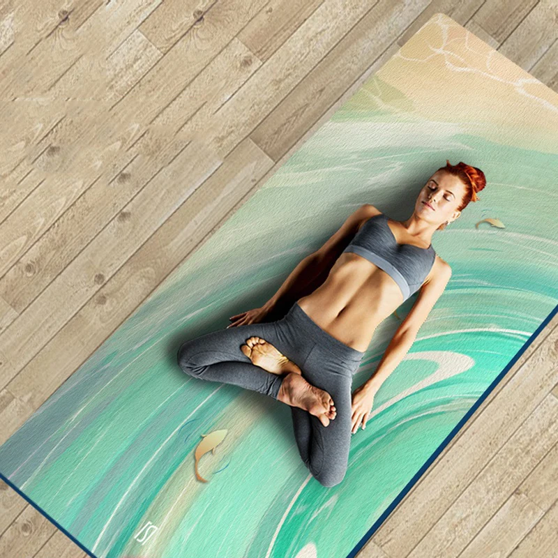 Luxury Galaxy Printed Suede Yoga Mat Ecofriendly Sweat Absorb Natural Rubber Yoga Pilates Pads