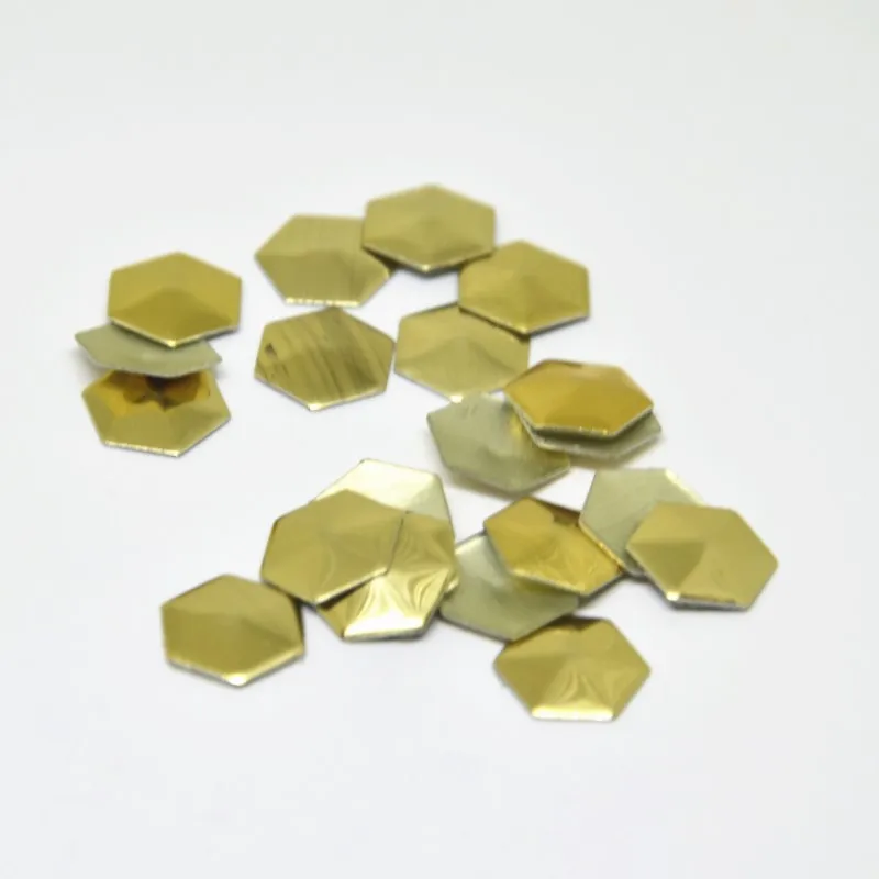 Шестиугольная Форма Горячая фиксация Стразы металлического железа на плоских