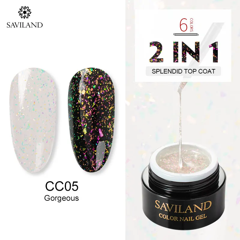 CC05 SAVILAND 2 в 1 лазерный Блестящий Гель-лак для ногтей Хамелеон УФ-Гель-лак для ногтей Сделай Сам черный праймер дизайн ногтей - Цвет: CC05