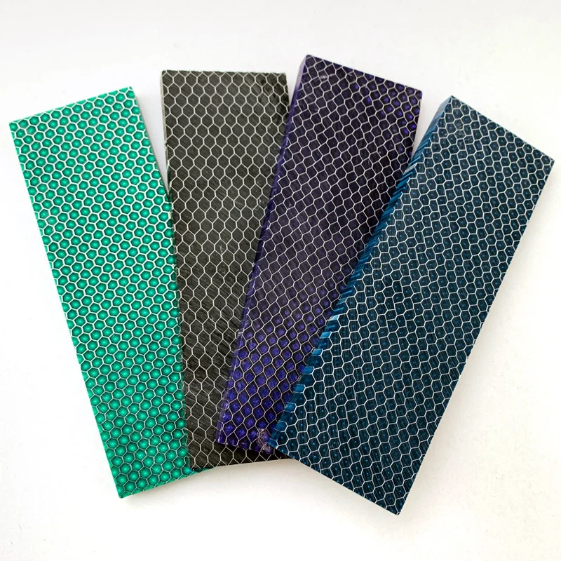 

1 Piece C-Tek Honeycomb Pattern Resin Plate Material Snake Skin Grain for DIY Making Knife Handle Patch Scales Grip 120x40x8mm