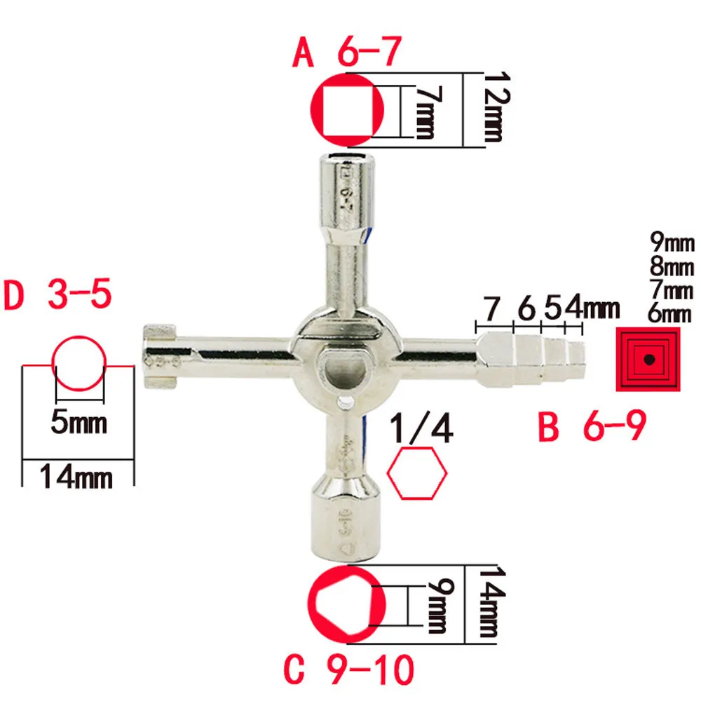 10 в 1 Многофункциональный Универсальный электрик сантехник перекрестный переключатель ключ для электрический счетчик газа шкафы радиаторы