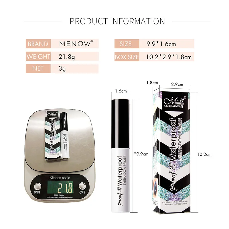 MENOW Cosmetic Eyes Makeup Base Eyeshadow Primer Make-up Eyebrow Foundation Corrector Liquid Pen Concealer Rose Watch Oil Para