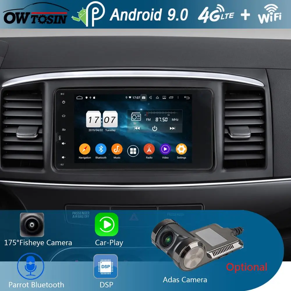 7&quotIPS 8Core 4G RAM+64G ROM Android 9.0 Car DVD Player For Mitsubishi Lancer Outlander ASX RVR 2013 2014 2015 DSP Radio Carplay |