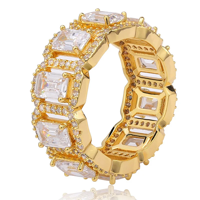 Хип-хоп микро проложить AAA кубического циркония Bling ледяной из золота круглый