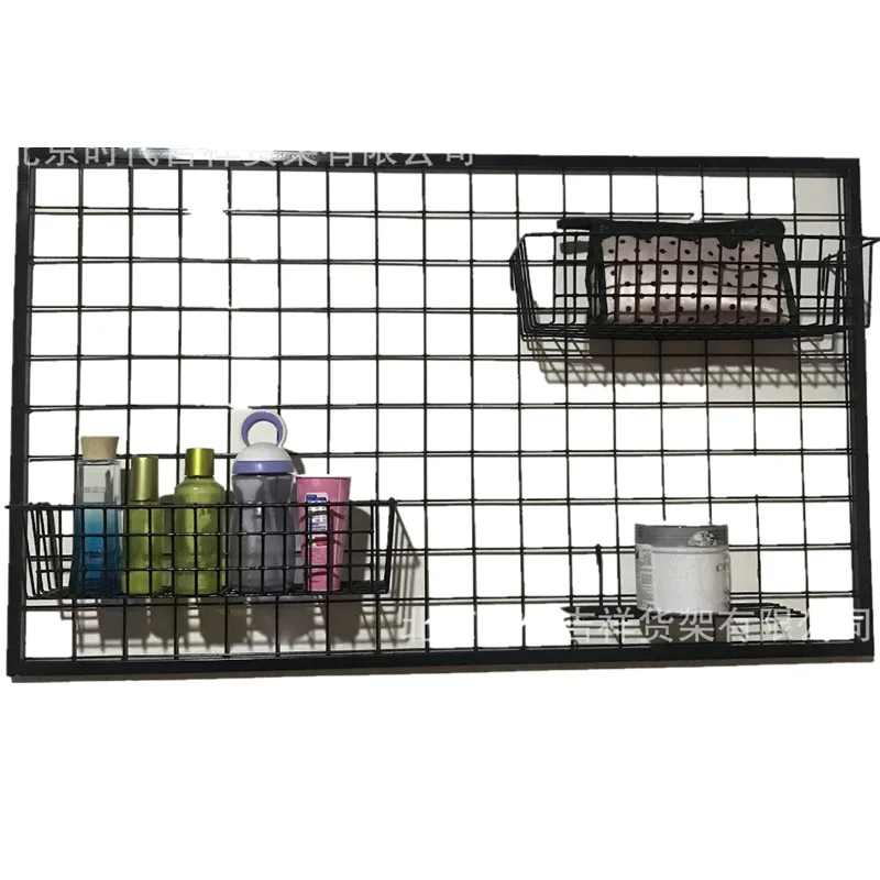 

Rough with Border Mesh Grid Shelves Wire Grid Supermarket Hanging Net Show Small Wall Decoration Storage
