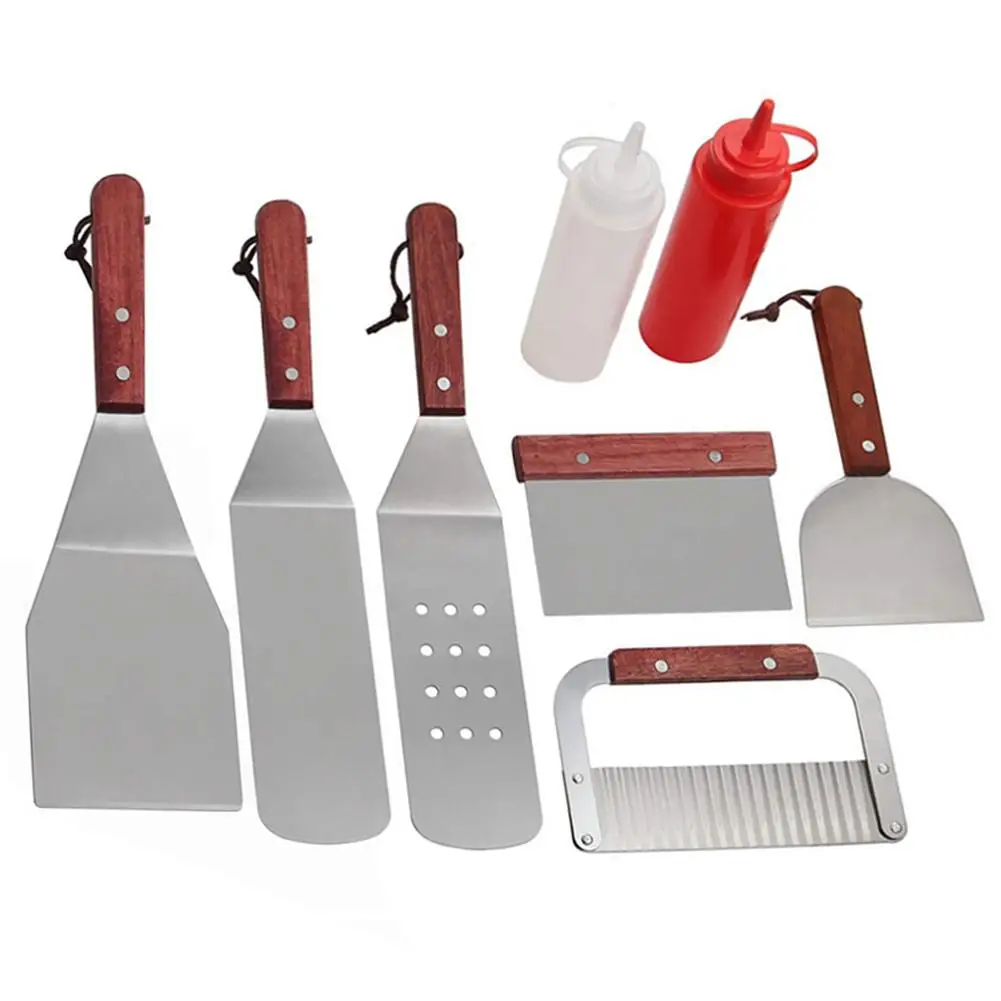

Stainless Steel Frying Shovel Set Western Steak Pizza Shovel Plus Salad Ketchup Bottle Spatula Set Color Box Kichen Accessories