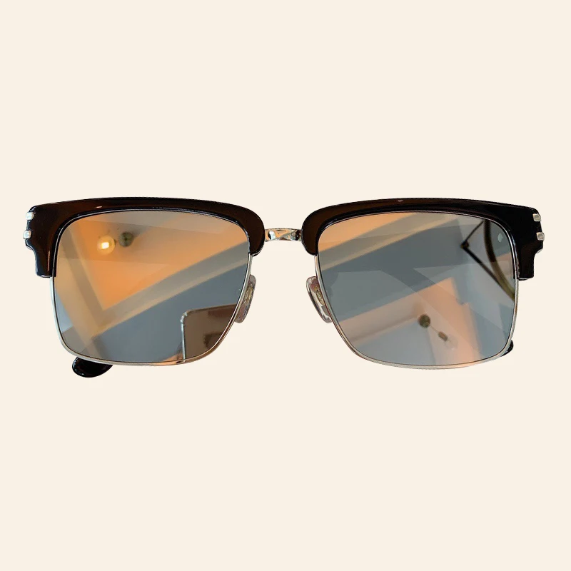No.1 sunglasses Модные женские солнцезащитные очки с полуоправой gafas de sol hombre, брендовые дизайнерские Квадратные Солнцезащитные очки для женщин - Цвет линз: No.1 sunglasses