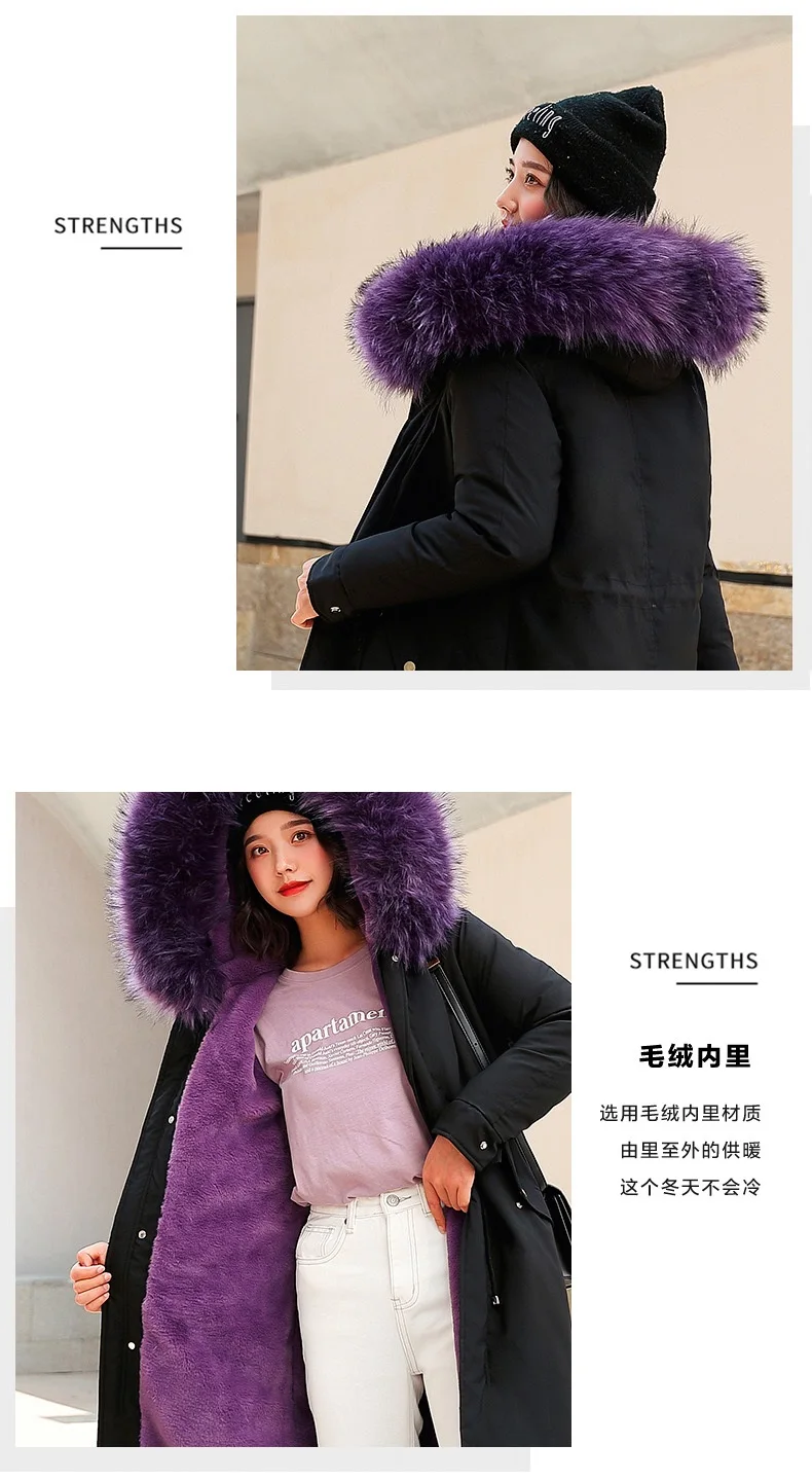 Kuyomens/женская зимняя модная куртка, плотное теплое пальто, женская хлопковая парка, куртка, Длинная зимняя куртка с капюшоном, Feminina