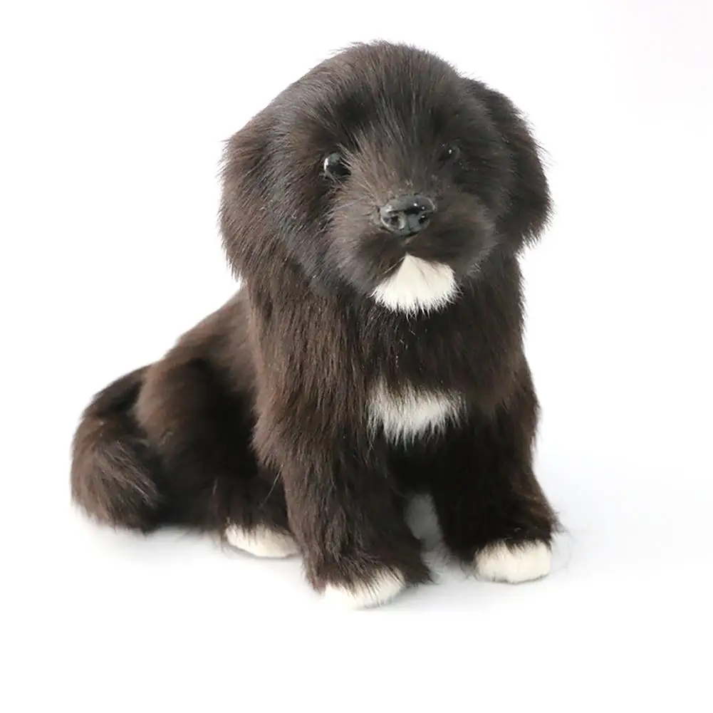 thumbnail image 1 of Muñeco de peluche de perro negro pequeño y bonito simulado para decoración de escritorio de coche o casa, juguete de regalo, tienda para niños, 1 of 4