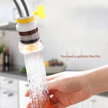 

4 Layer Multi-functional Kitchen Faucet Filter Practical Durable Splash-proof Rotatable Extension Shower Tap Nozzle