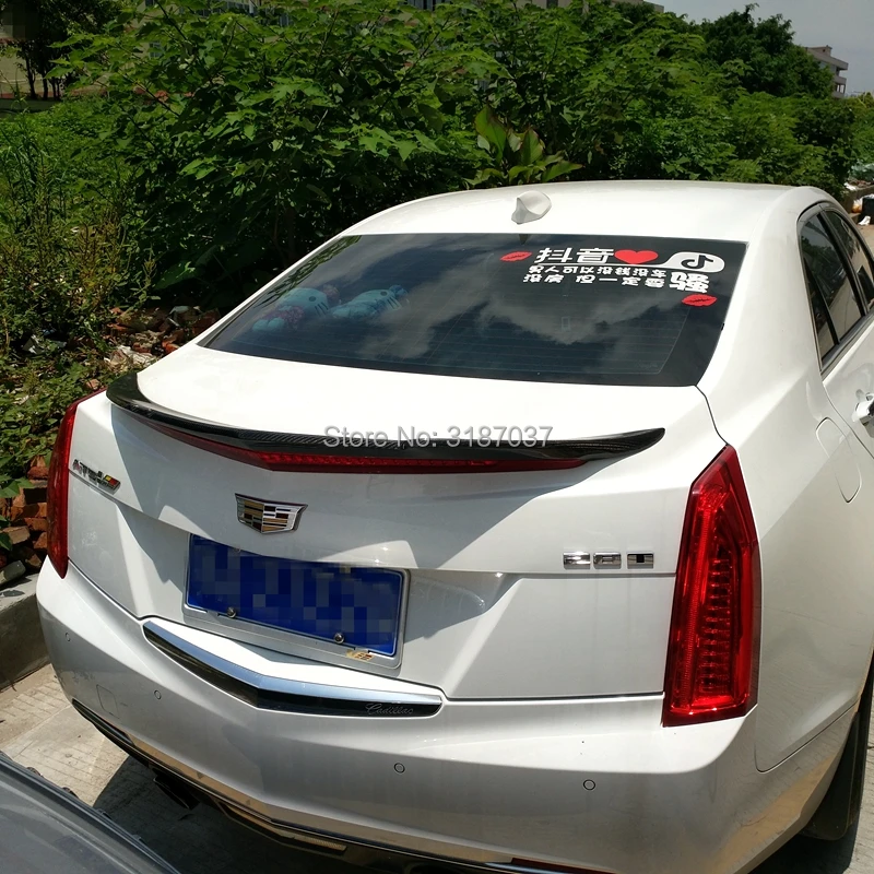 Для Cadillac ATS 4 двери для салона седана+ углеродного волокна задний спойлер крыло багажника для губ, обувь для езды на стайлинга автомобилей