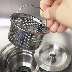 Stainless Steel Kitchen Sink Strainer Basket Undermount Leftovers Drain Bathroom Sinks Design Cocina Accesorio Home Improvement